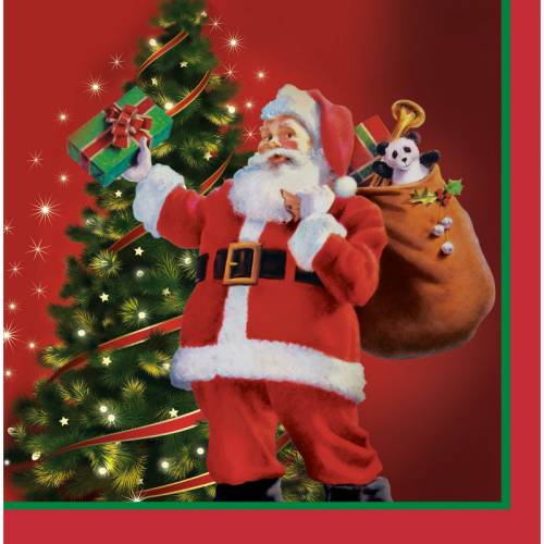 16 Serviettes Pere Noel Et Sa Hotte Pour L Anniversaire De Votre Enfant Annikids