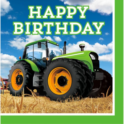 16 Serviettes Happy Birthday Big Tracteur Pour L Anniversaire De Votre Enfant Annikids