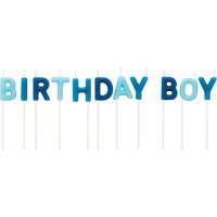 11 Mini Bougies Lettres Happy Birthday Boy