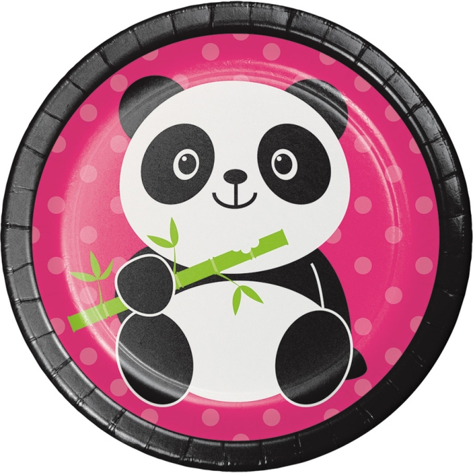 8 Petites Assiettes Joyeux Panda 