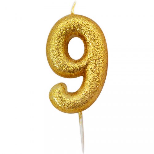 Bougie Or Chiffre 9 