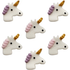 6 Ttes de Licorne (3,5 cm) - Sucre