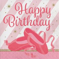 16 Serviettes Happy Birthday Danseuse Etoile