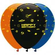 6 Ballons Happy Birthday Espace