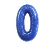 Bougie Bleu Glitter Chiffre 0(7 cm)