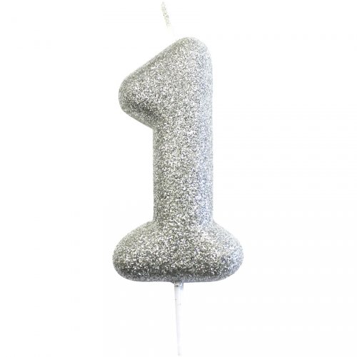 Bougie Argent Chiffre 1 