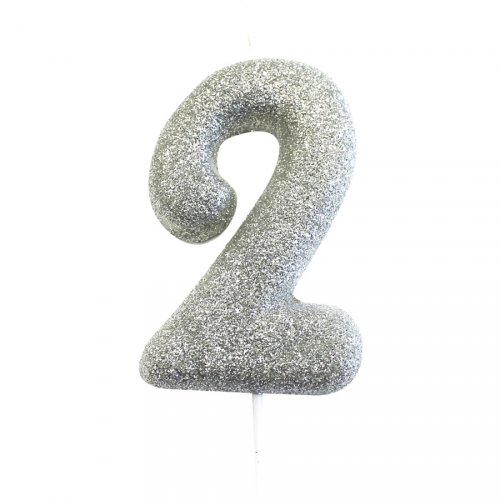 Bougie Argent Chiffre 2 