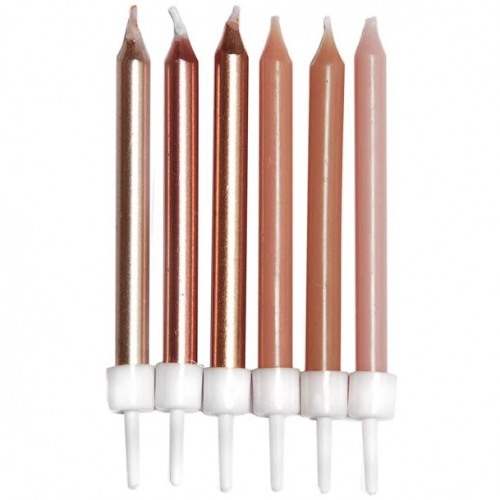 12 Bougies Mtalliques - 7.5 cm 