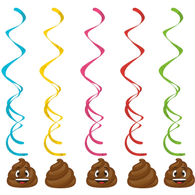 5 Guirlandes Spirales Emoji Caca 