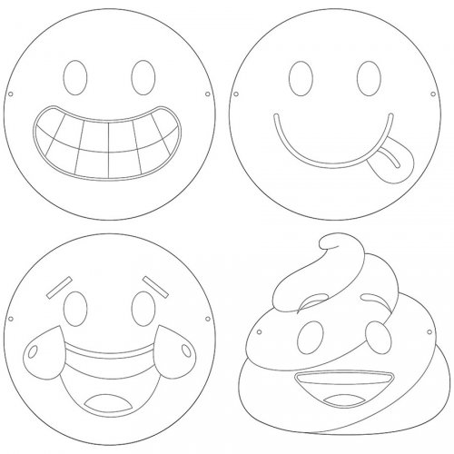 12 Masques A Colorier Emoji Crazy Pour L Anniversaire De Votre Enfant Annikids