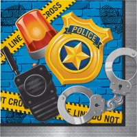 16 Serviettes Police Patrouille