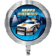 Ballon Gonflé à l'Hélium Happy Birthday Police Patrouille