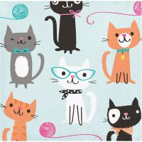 16 Petites Serviettes Chat Chic