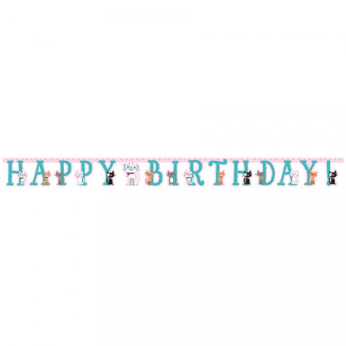 Guirlande Happy Birthday Chat Chic (3 m) 