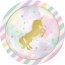 8 Assiettes Licorne Rainbow Pastel