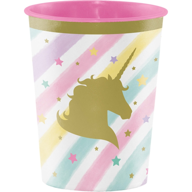 Grand Gobelet Licorne Rainbow Pastel (47 cl) - Plastique 