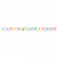 Guirlande Happy Birthday Licorne Rainbow Pastel (1,67 m)