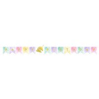 Contient : 1 x Guirlande Happy Birthday Licorne Rainbow Pastel (1,67 m)