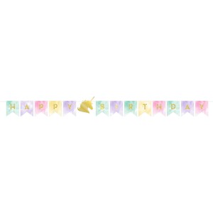 Guirlande Happy Birthday Licorne Rainbow Pastel (1,67 m)