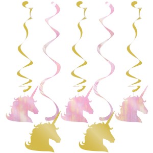 5 Guirlandes Spirales Licorne Rainbow Pastel