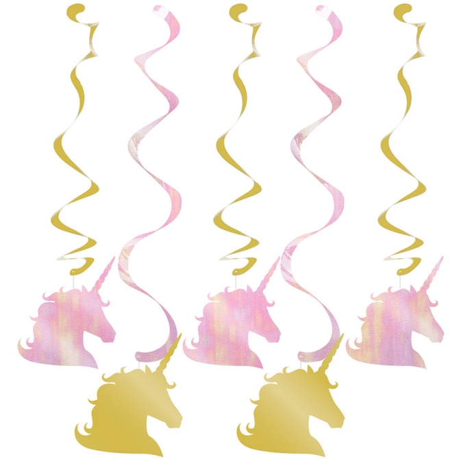 5 Guirlandes Spirales Licorne Rainbow Pastel 