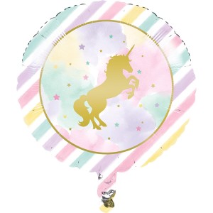 Ballon  plat Licorne Rainbow Pastel