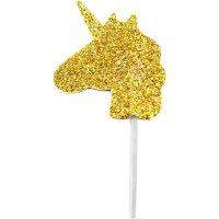 12 Pics Licorne Or Glitter (7 cm)