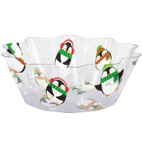 Petit Saladier de Nol Pingouins (20 cm) - Plastique