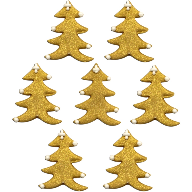 7 Dcors Sapins Or (3 cm) - Sucre 