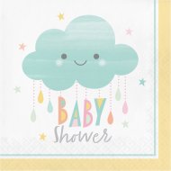 16 Serviettes Nuages Baby Shower