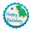 Plaquette Dcor Happy Birthday Dino - Sucre