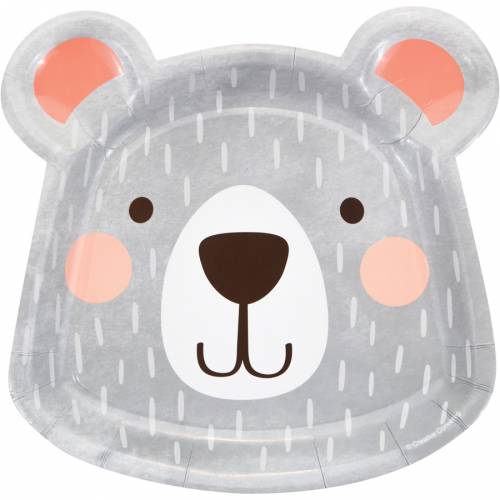 8 Assiettes Tête Baby Ours 
