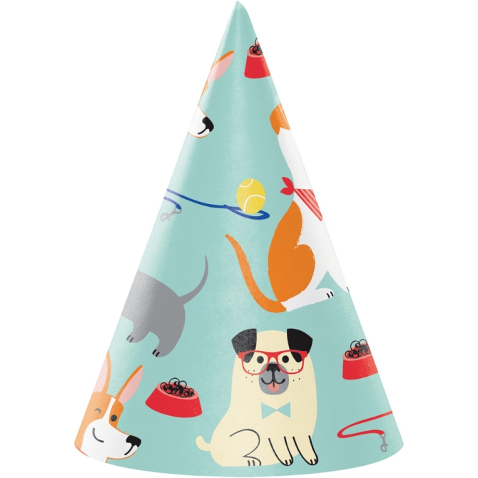 8 Chapeaux d Anniversaire Dog Party 