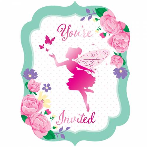8 Invitations Fee Florale Anniversaire Enfant Annikids