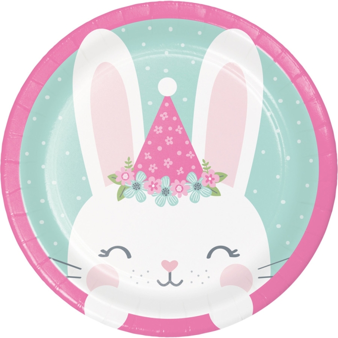 8 Petites Assiettes Lapin Joyeux 