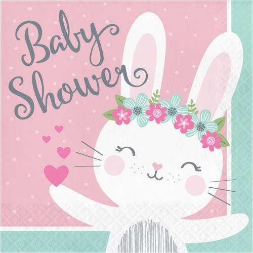 16 Serviettes Lapin Joyeux - Baby Shower 