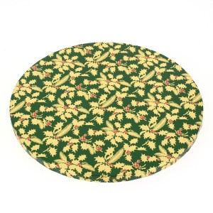 Plateau Rond Gteau de Nol - Houx Vert (25 cm)