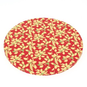 Plateau Rond Gteau de Nol - Houx Rouge (25 cm)