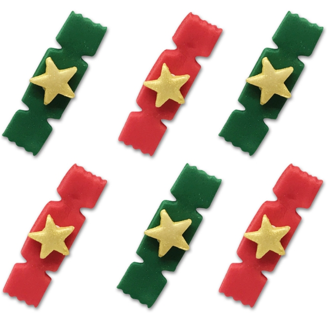 6 Dcors en Sucre - Crackers de Nol (4 cm) 