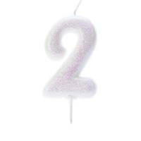 Bougie Iridescent Chiffre 2 (7 cm)