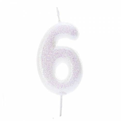 Bougie Iridescent Chiffre 6 (7 cm) 