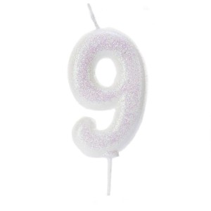 Bougie Iridescent Chiffre 9 (7 cm)