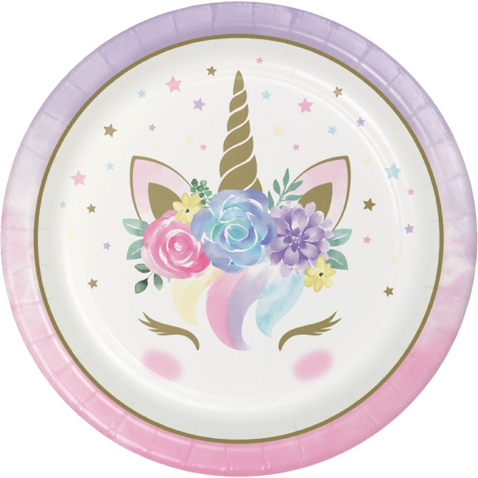 8 Assiettes Unicorn Baby 