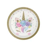 8 Petites Assiettes Unicorn Baby