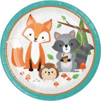 Contient : 1 x 8 Assiettes - Animaux des Bois