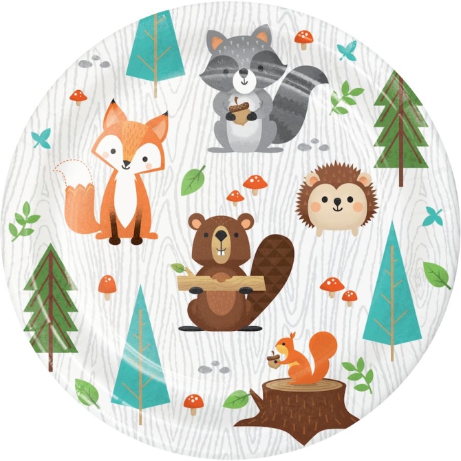 8 Petites Assiettes - Animaux des Bois 