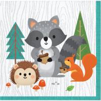 16 Petites Serviettes Animaux des Bois