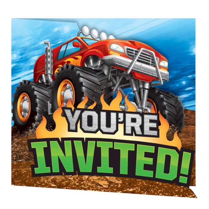 8 invitations Monster Truck Rally 