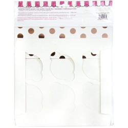Boite 6 Cupcakes  Pois - Rose Gold. n3