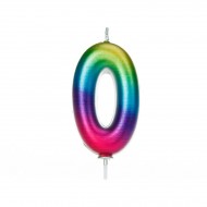 Bougie Rainbow Chiffre 0 - 7 cm